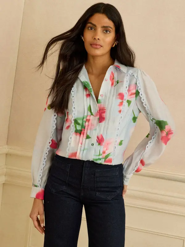 love & roses love & roses Bluza  pastelno plava / zelena / roza / pastelno roza