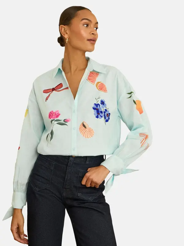 love & roses love & roses Bluza  plava / menta / losos / roza