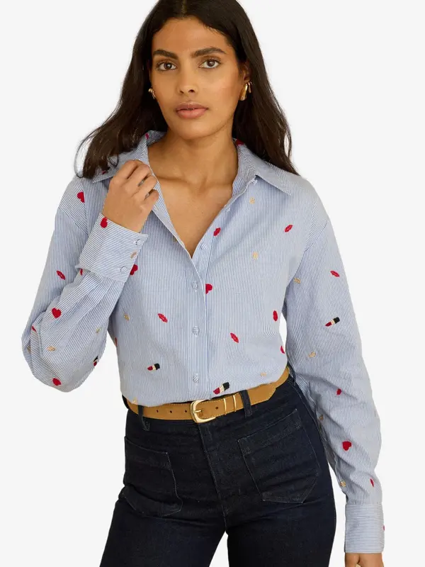 love & roses love & roses Bluza  plava / zlatna / crvena / bijela