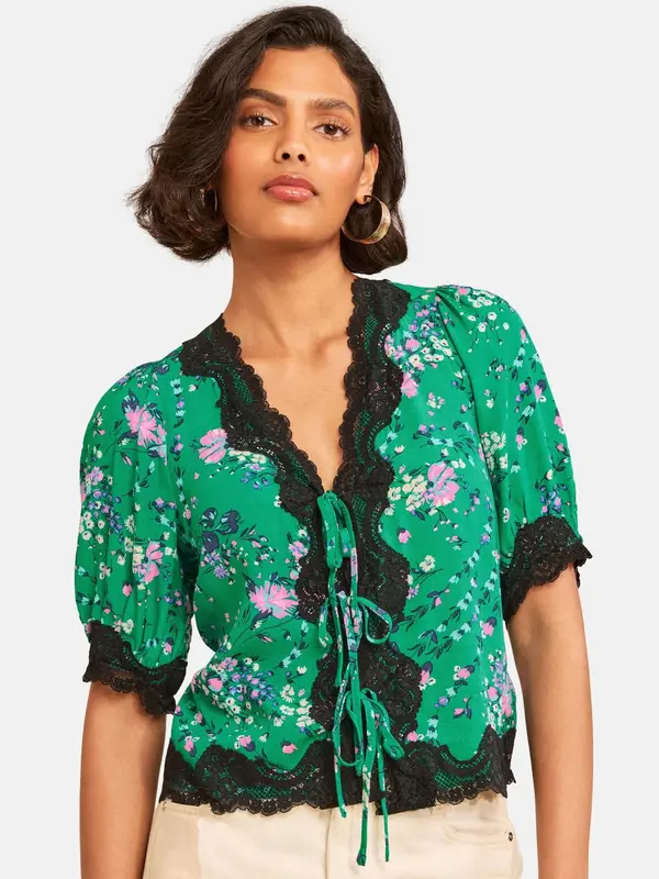 love & roses love & roses Bluza  tamno plava / žad / lavanda / crna