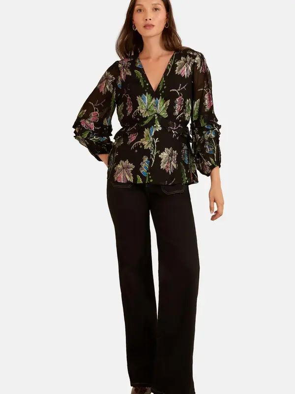 love & roses love & roses Bluza  travnato zelena / roza / crna