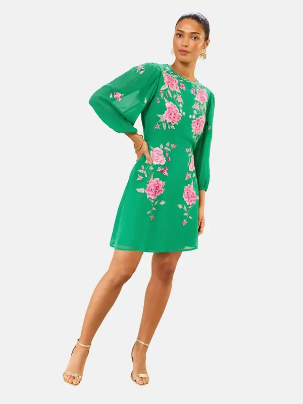 love & roses love & roses Haljina  zelena / pastelno zelena / roza / malina