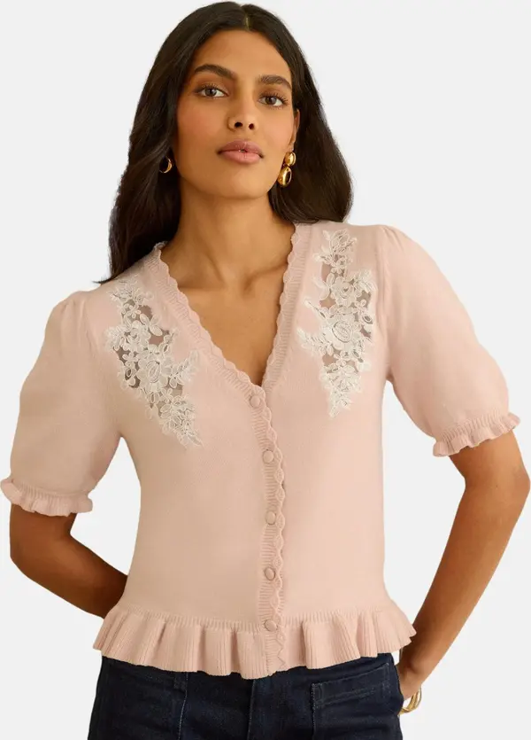 love & roses love & roses Kardigan  rosé / bijela