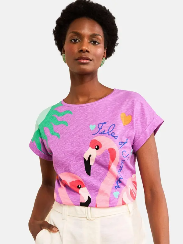 love & roses love & roses Majica  tirkiz / orhideja bijela / roza / roza