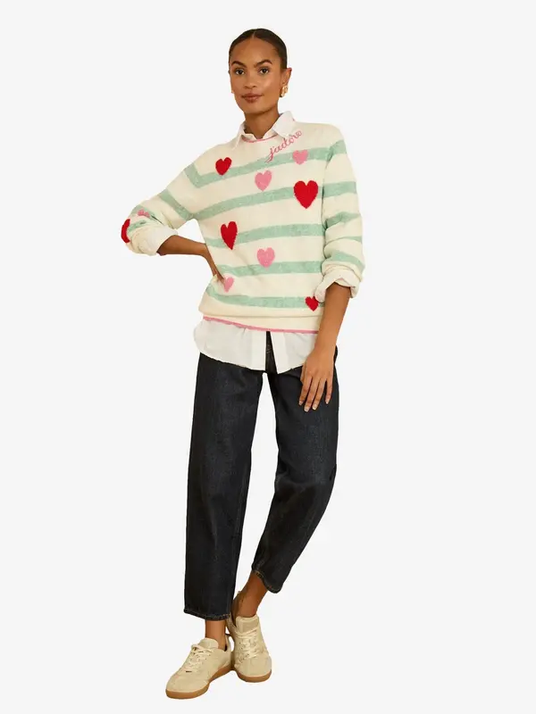 love & roses love & roses Pulover  boja pijeska / menta / crvena