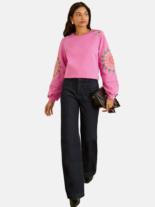 love & roses love & roses Sweater majica  cijan plava / žuta / ružičasta