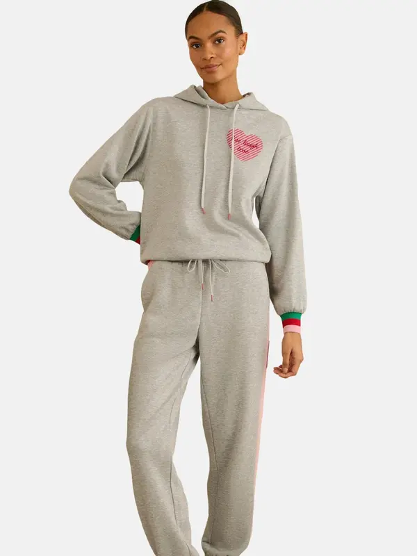 love & roses love & roses Sweater majica  siva / roza / crvena