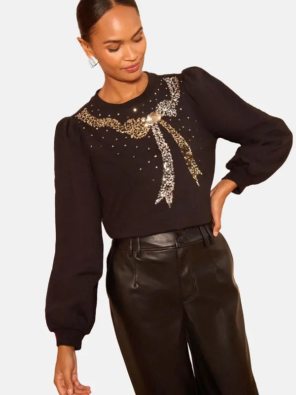 love & roses love & roses Sweater majica  zlatna / crna / srebro