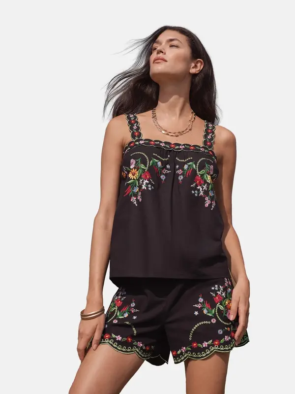 love & roses love & roses Top  zelena / pastelno ljubičasta / crvena / crna