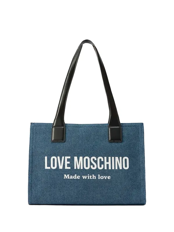 Love Moschino Love Moschino Shopper torba 'Love'  plavi traper / crna / bijela
