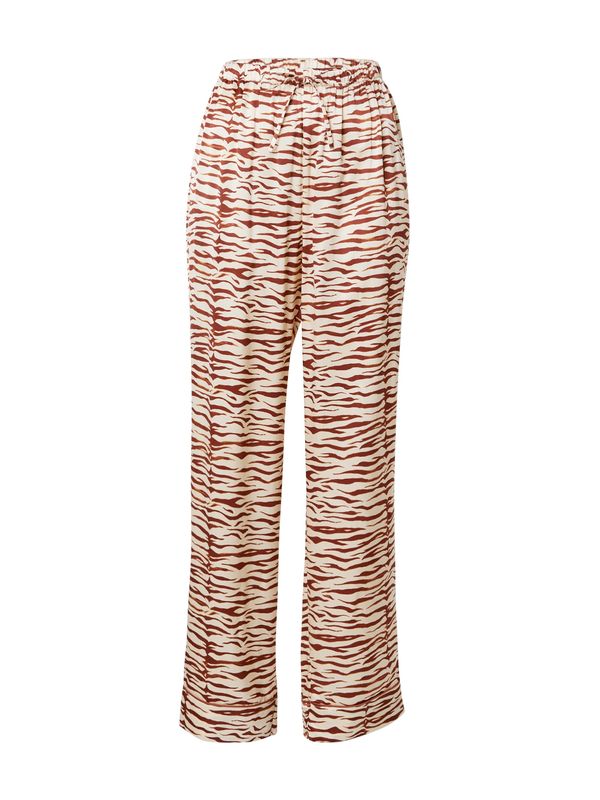 LOVE Stories LOVE Stories Pidžama hlače 'Reese'  bež / kestenjasto smeđa