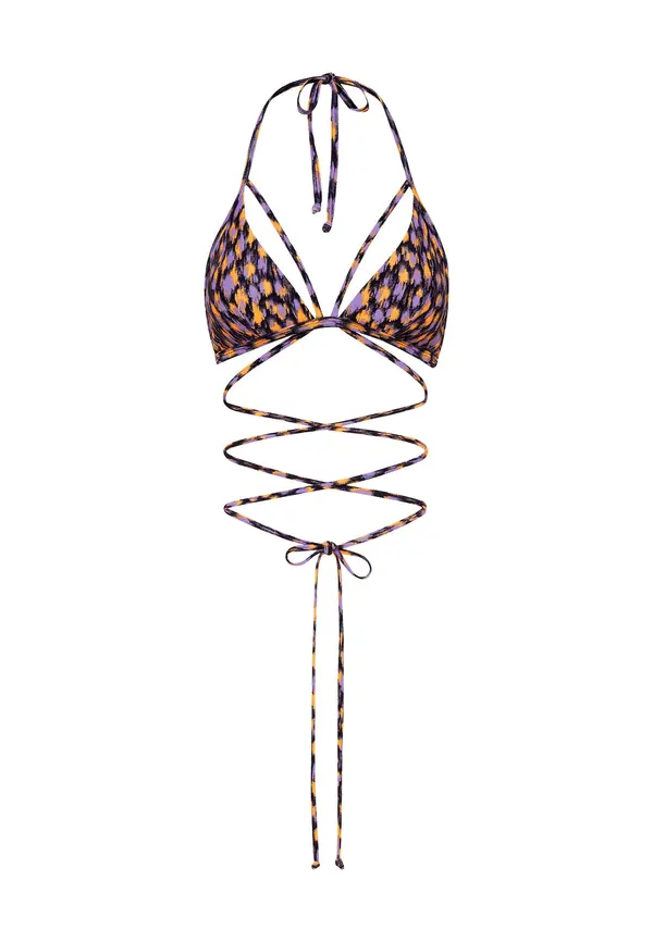 LSCN by LASCANA LSCN by LASCANA Bikini gornji dio 'Lavista'  ljubičasta / narančasta / crna