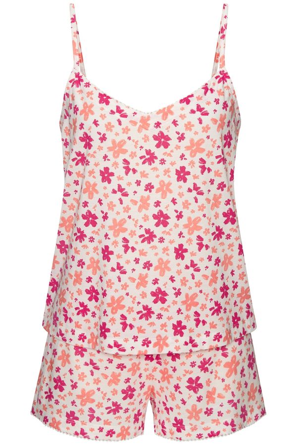 LSCN by LASCANA LSCN by LASCANA Kratke hlače za spavanje  koraljna / roza / bijela