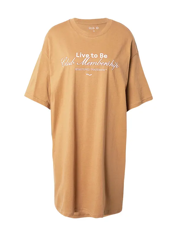 LTB LTB Haljina 'YENAFE'  boja devine dlake (camel) / bijela