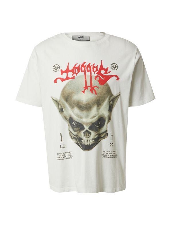 Luka Sabbat for ABOUT YOU Luka Sabbat for ABOUT YOU Majica 'Sinan'  boja blata / kameno siva / svijetlocrvena / prljavo bijela