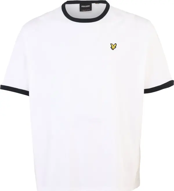 Lyle & Scott Big&Tall Lyle & Scott Big&Tall Majica 'Ringer'  crna / bijela