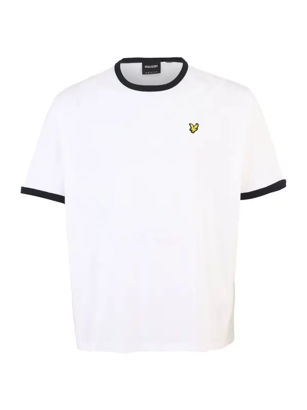 Lyle & Scott Big&Tall Lyle & Scott Big&Tall Majica 'Ringer'  crna / bijela