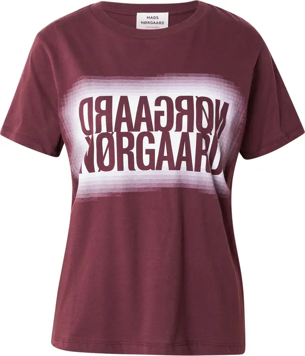 MADS NORGAARD COPENHAGEN MADS NORGAARD COPENHAGEN Majica 'Trenda'  svijetlosiva / bordo
