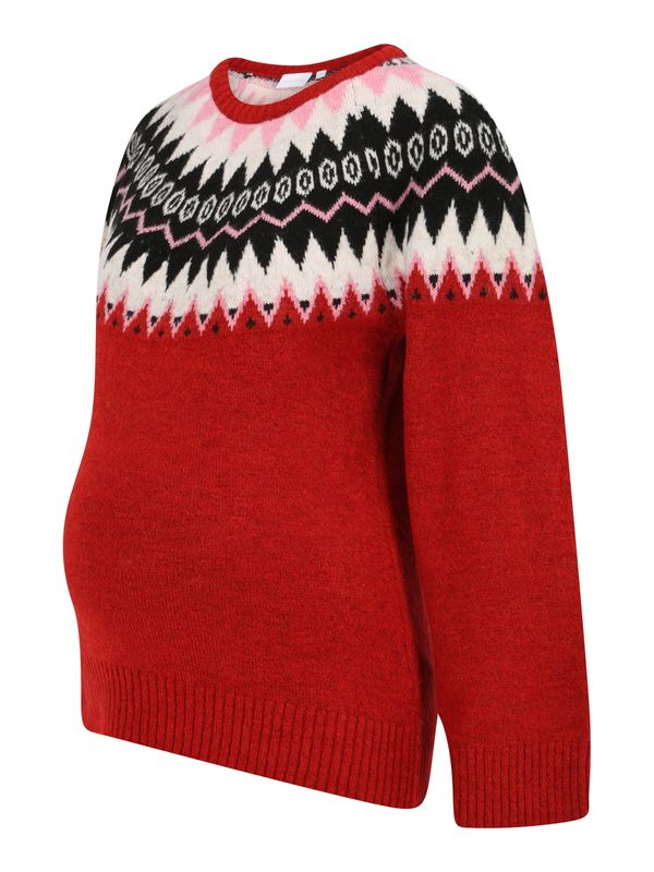 MAMALICIOUS MAMALICIOUS Pulover 'Eli'  roza / svijetlo crvena / crna / bijela