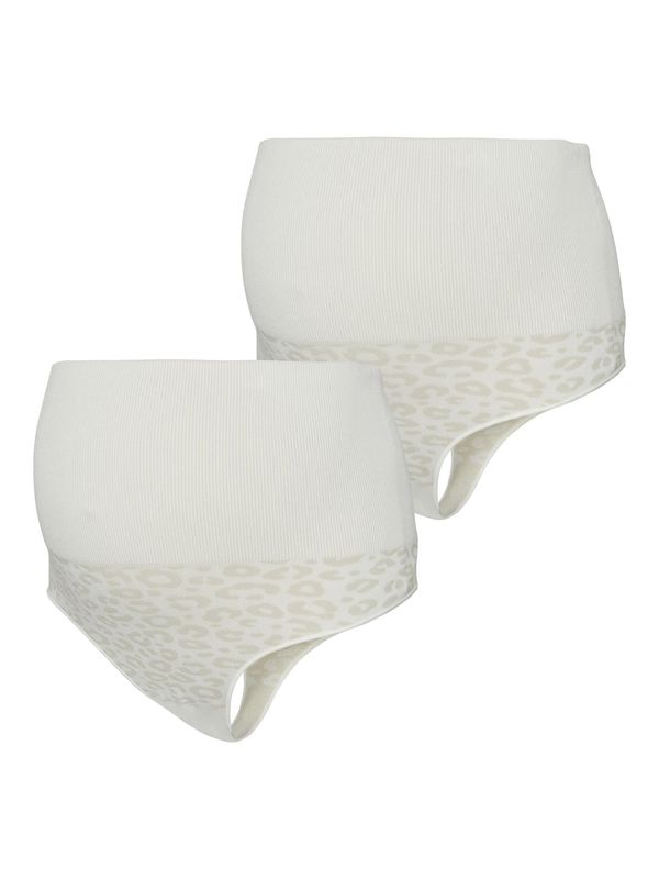 MAMALICIOUS MAMALICIOUS Tanga gaćice 'Shelby'  sivkasto bež / bijela