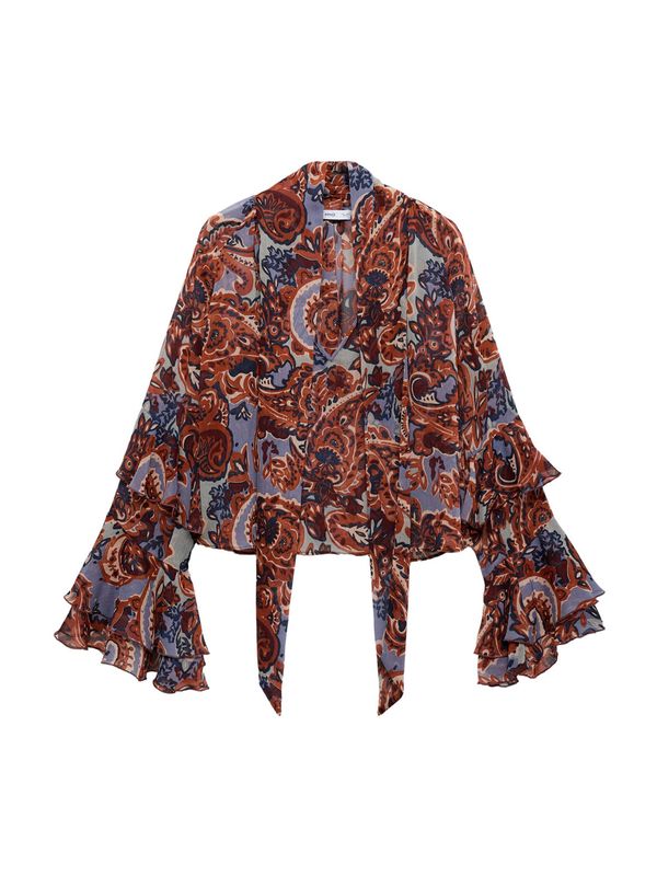 MANGO MANGO Bluza  bež / mornarsko plava / svijetloplava / smeđa