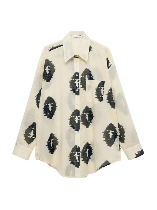 MANGO MANGO Bluza 'Brandy'  ecru/prljavo bijela / maslinasta / crna