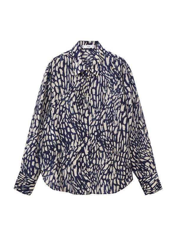 MANGO MANGO Bluza 'CAMILA'  sivkasto bež / indigo / noćno plava