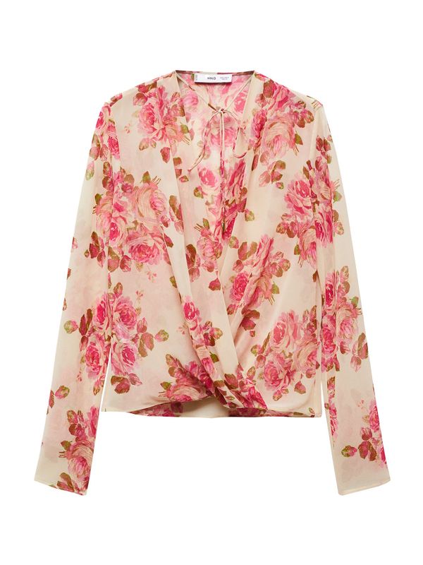 MANGO MANGO Bluza 'CRISTAL'  svijetlozelena / roza / pastelno roza