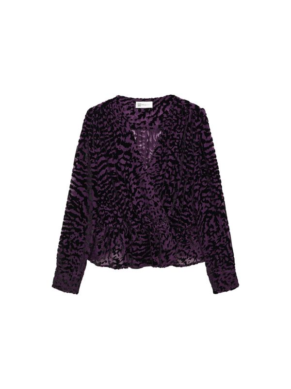 MANGO MANGO Bluza 'Debora'  ljubičasta / crna