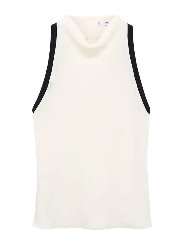 MANGO MANGO Bluza 'DULCE'  svijetlobež / crna