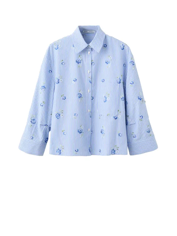 MANGO MANGO Bluza 'Florix'  plava / svijetloplava / svijetlozelena / bijela