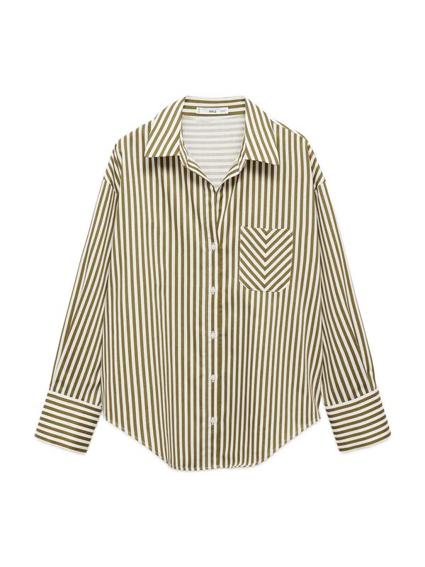 MANGO MANGO Bluza 'FONTANA'  maslinasta / bijela