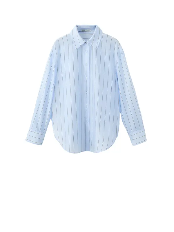 MANGO MANGO Bluza 'FRANK'  svijetloplava / tamno smeđa