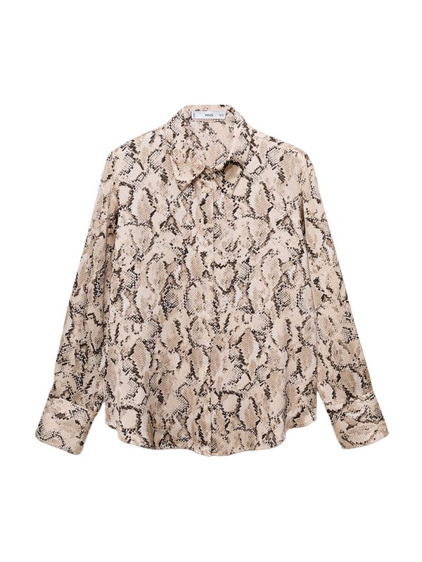 MANGO MANGO Bluza 'IDEALE'  bež / pijesak / tamno bež / crna