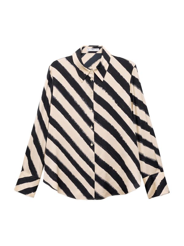 MANGO MANGO Bluza 'IDEALE'  taupe siva / crna