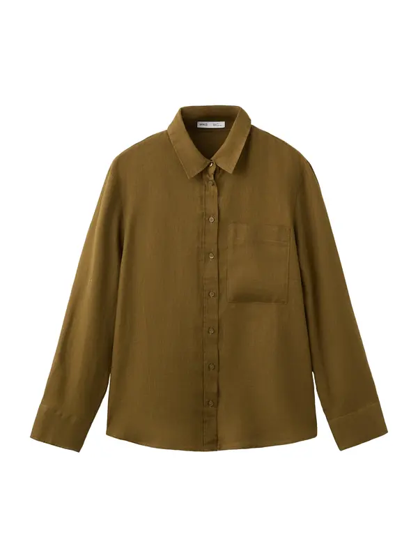 MANGO MANGO Bluza 'LINO'  maslinasta