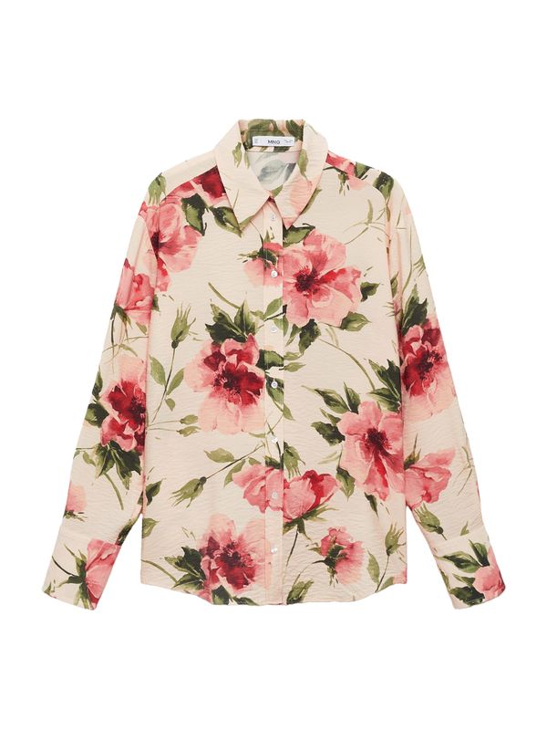 MANGO MANGO Bluza 'NEW'  maslinasta / prljavo roza / pastelno roza / klasično crvena