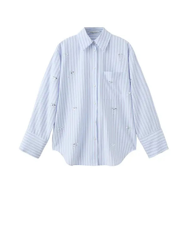 MANGO MANGO Bluza  pastelno plava / pastelno roza / srebro / bijela