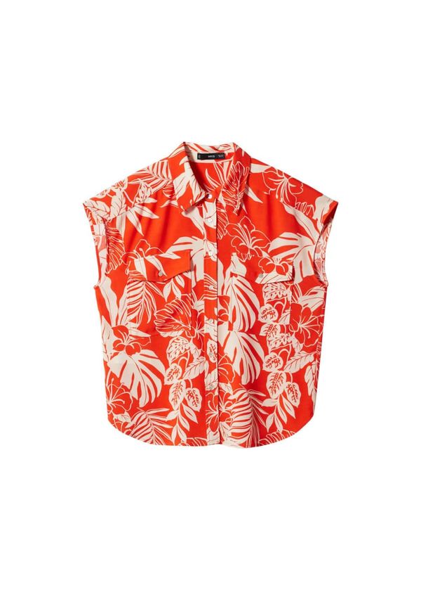 MANGO MANGO Bluza 'poems'  ecru/prljavo bijela / narančasta