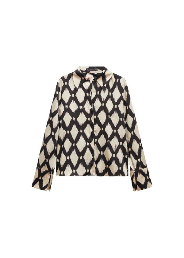 MANGO MANGO Bluza 'Rombus'  nude / crna