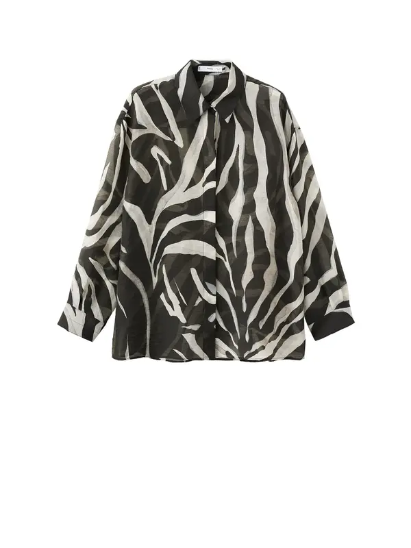 Mango MANGO Bluza 'SALOME'  siva / crna / prljavo bijela