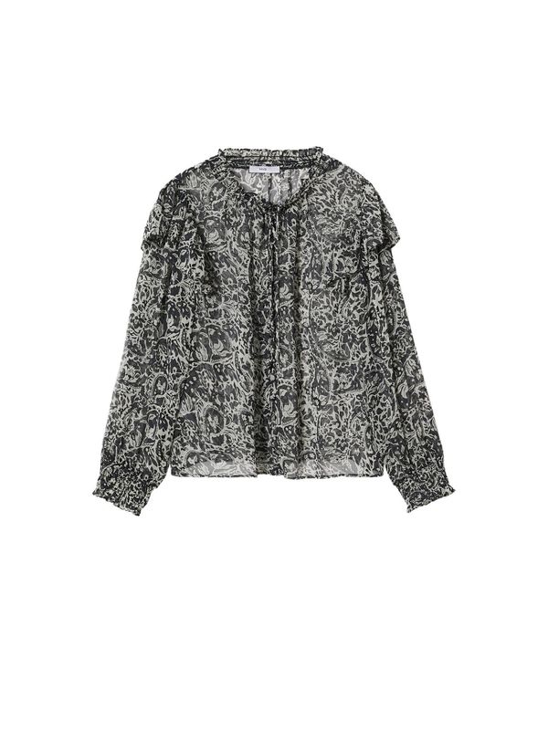 MANGO MANGO Bluza  svijetlosiva / crna