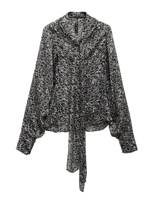 Mango MANGO Bluza  tamo siva / crna / bijela
