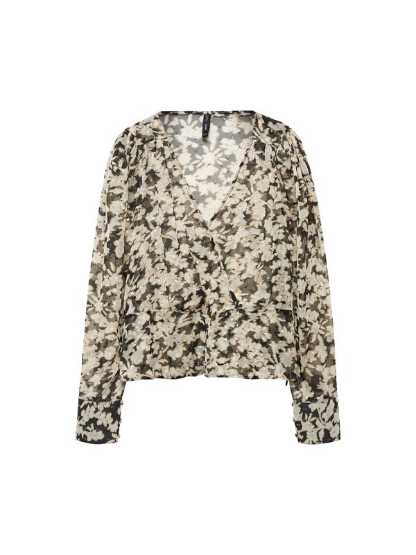 MANGO MANGO Bluza 'YOUTH'  boja slonovače / karamela / crna