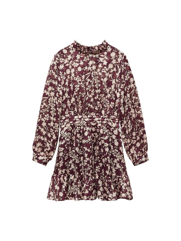 MANGO MANGO Haljina 'Berry'  bež / tamno smeđa / tamno crvena