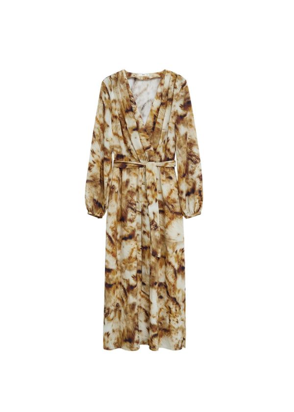 MANGO MANGO Haljina 'Beso'  bež / smeđa