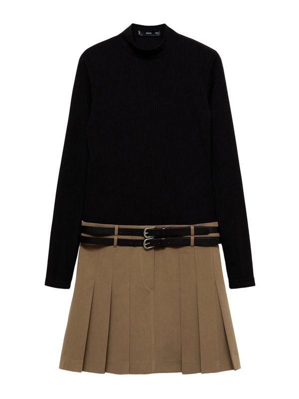 MANGO MANGO Haljina 'CANDY'  boja devine dlake (camel) / crna