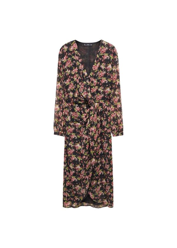 MANGO MANGO Haljina 'Carol'  zelena / bordo / svijetlocrvena / crna