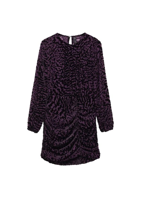 MANGO MANGO Haljina 'DEBORA'  tamno ljubičasta / crna