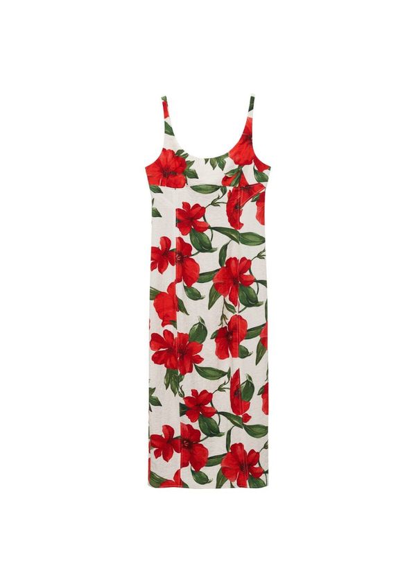 MANGO MANGO Haljina 'Dulce'  boja pijeska / tamno zelena / crvena / tamno crvena